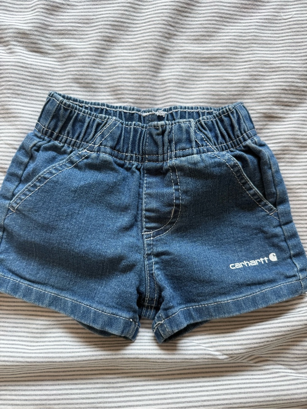 Carhartt Dark Blue Toddler Denim Elastic-Waist Shorts